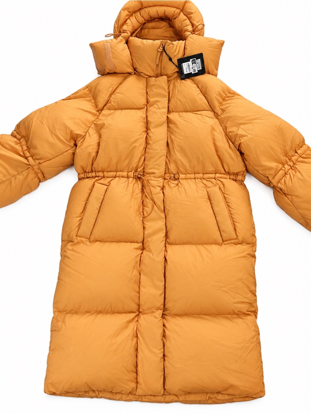 Mackage LENZI Smoked Orange Long Down Puffer Coat Size S NWT